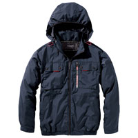 ミドルファン長袖フードジャケット V1122 村上被服 HOOH ミドルファン 撥水加工 UVカット 消臭テープ 裏チタンコーティング 作業服 作業着