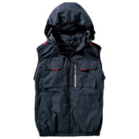 ミドルファンベスト V1129 村上被服 HOOH ミドルファン 撥水加工 UVカット 消臭テープ 裏チタンコーティング 作業服 作業着