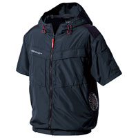 サイドファン半袖フードジャケット V8817 村上被服 HOOH 制電 JIST8118 快適ウェア 空調 作業服 作業着