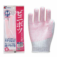 【即納】311 ビニボツ 婦人用 M カチボシ すべり止め ブツブツ 1P 手袋 作業着 作業服