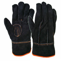 【即納】NO.19 黒オイル革手 ケイワーク 牛皮手 オイル 背縫 作業着 作業服