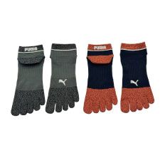 【即納】作業ウェア PUMA ワークソックス STRONG HARD 5本指 ショート丈 2足組 杢アソート (PWS-1105-MK) 作業着 作業服 靴下 ソックス プーマ