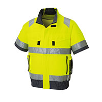 KF92520G フルハーネス対応 Hi-Vis 半袖ブルゾン SUN-S サンエス 空調 高視認 空調風神服 作業着 作業服