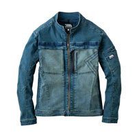 【一部即納】8890-124 デニムワークジャケット 寅壱 TORA 作業着 作業服 ベーシック ビンテージ加工 ストレッチ