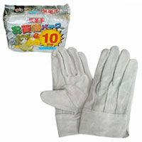 【即納】4910 牛床革 背縫い 10双組 ユニワールド 牛皮手 背縫 作業着 作業服