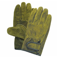 【即納】KS867 内綿オイルオリーブ牛床革 手首ベルト ユニワールド 牛床皮 オイル 内綿マジック 作業着 作業服