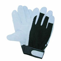 【即納】LG310 豚ｽｴｰﾄﾞ革 背抜きMG ユニワールド 豚 皮手 豚クレ 手袋 作業着 作業服