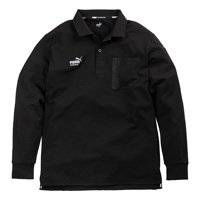 【一部即納】PW-3024A 長袖ポロシャツ PUMA プーマ スポーツ ドライ ストレッチ UVカット 吸汗 速乾 鹿の子 高機能 作業着 作業服
